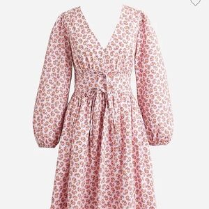 J Crew V-neck cotton poplin mini dress in peony paisley Size 12